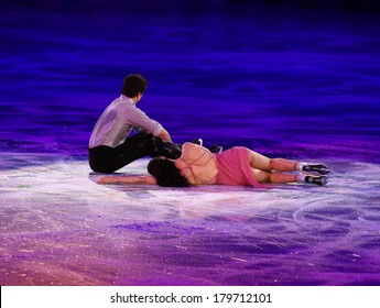 Sochi, RUSSIA - February 22, 2014: Tessa VIRTUE And Scott MOIR At Figure Skating Exhibition Gala At Sochi 2014 XXII Olympic Winter Games