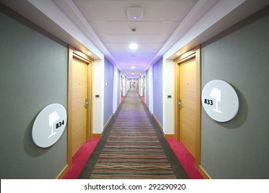 SOCHI, RUSSIA - JUL 27, 2014: Empty Corridor With Rooms In The Hotel Radisson Blu Paradise Resort And Spa