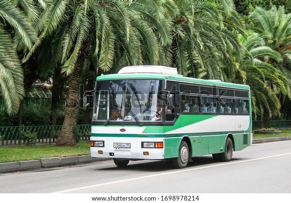 Sochi, Russia - July 18, 2009: Suburban bus Asia\
Cosmos in the city\
street.
