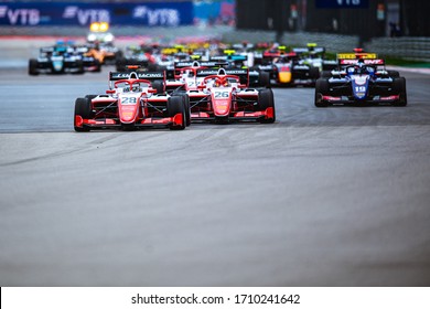 Sochi, Russia - September 26-29, 2019: Start Of The F3 Junior Formula Race. Sochi Autodrom