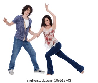 Social dance West Coast Swing. Demonstration of a leverage pose.