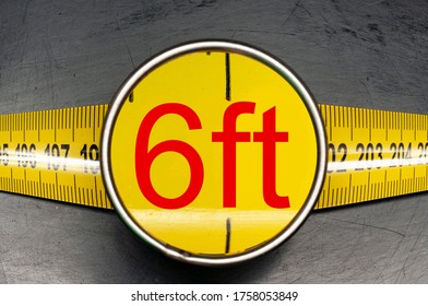 Social Distancing Rule By Measure Tape Six Feet