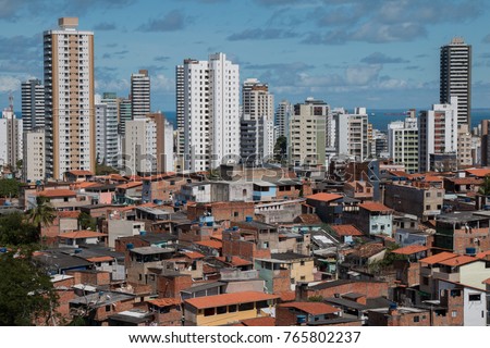 Social inequality - Favela and buildings