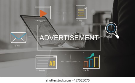 Social Media Advertisement Connection Concept - Shutterstock ID 457525075