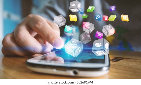 Social media concept.media marketing. - Shutterstock ID 552691744