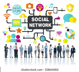 Social Media Social Networking Connection Global Stock Photo 258645002 ...