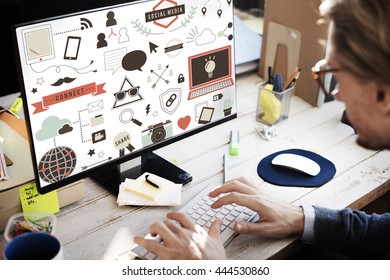 Social Media Networking Internet Technology Concept - Shutterstock ID 444530860