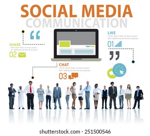 Social Media Social Networking Technology Connection Stock Photo ...