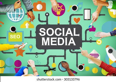 Social Media Social Networking Technology Connection Stock Photo ...