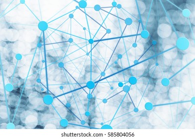 Social media with telecommunication technology, on abstract background, Connected lines.