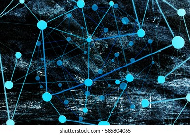 Social media with telecommunication technology, on abstract background, Connected lines.
