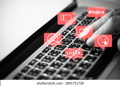 Social media troll harassing people on social media - Powered by Shutterstock