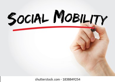 Social Mobility Text With Marker, Concept Background