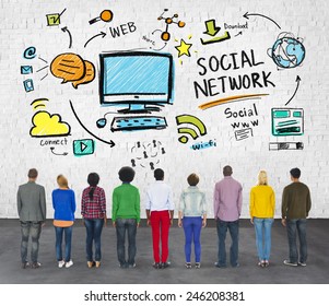 Social Network Social Media Diversity Group Stock Photo 246208381 ...