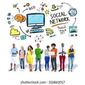 Social Network Social Media Diversity People Stock Photo (Edit Now ...