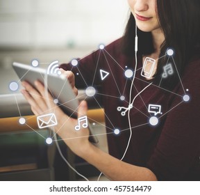 Social Networking Global Communications Technology Connection Concept - Powered by Shutterstock