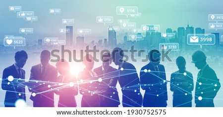 Social networking service concept. Group of people. Connection.