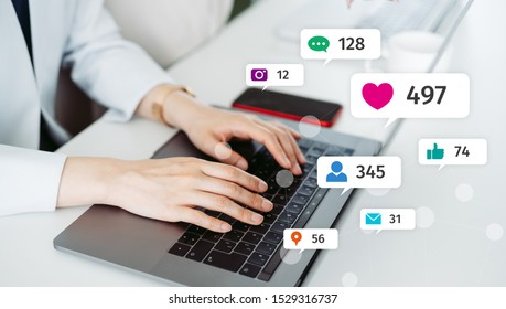 Social networking service concept. Influencer marketing. - Shutterstock ID 1529316737