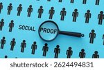 Social Proof is shown using a text. Fact or fake. Choice between falsehood and truth