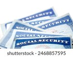 Social Security Cards for identification and retirment in the USA representing benefits for elderly