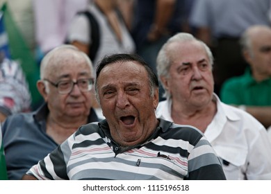 Socialist Party Supporters During Party Leader Fofi Gennimata Addresses In Athens, Greece On  Sep. 15, 2015