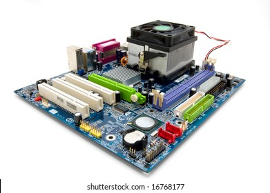 Socket 775 Motherboard Isolated On White