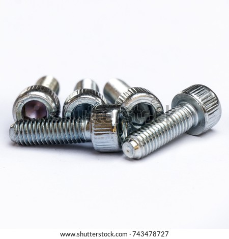 Socket Cap Scews on white background