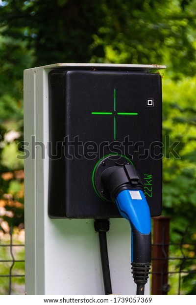 socket for charging electric cars in Sovata\
city Romania 23.05.2020