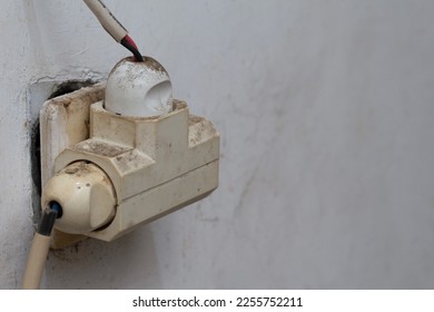 the socket is detached from its place which can endanger the user - Shutterstock ID 2255752211