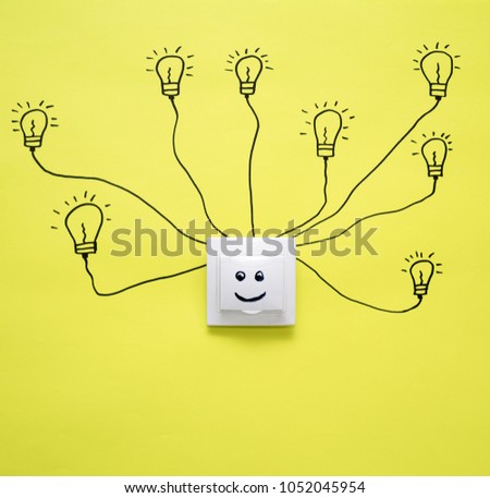 Socket and switch electrical outlet. Humanactivity or time management concept