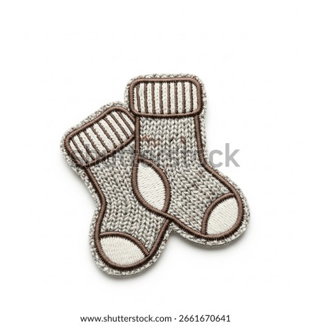
Socks embroidered patch on a white background