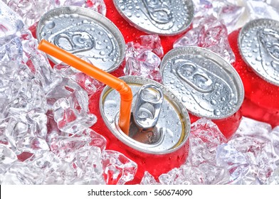 Similar Images, Stock Photos & Vectors of Close Up of Soda Cans in Ice ...