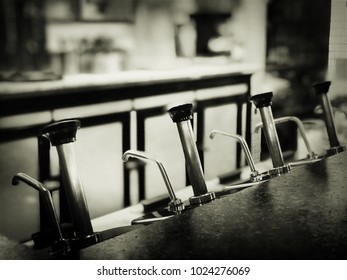 Soda Fountain Pumps At A Vintage Soda Shop