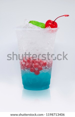 Soda Juice with Mint and Cherry