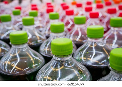 Soda Soft Drinks In Bottles In Supermarket