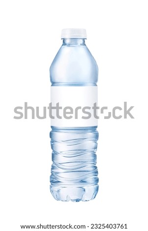 Soda water bottle with blank label isolated on white background