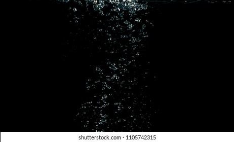 Soda Water Liquid Splashing Bubbles Drop In Black Background Represent Sparkling And Refreshing