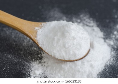 Sodium Bicarbonate In A Wooden Spoon