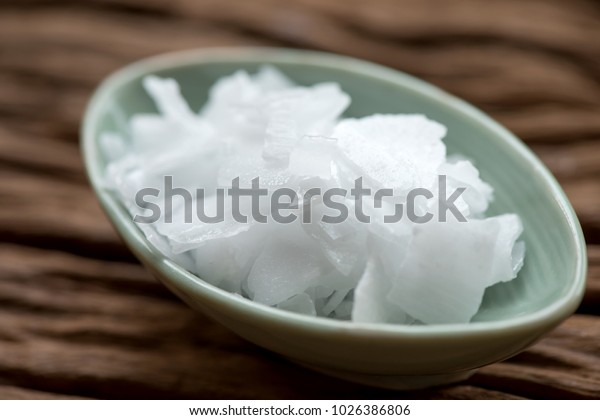 Sodium hydroxide, Chemical compound Ingredients for making soap.