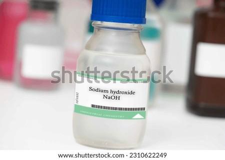 Sodium hydroxide A highly caustic and reactive compound used as a solvent and in the production of various chemicals, such as soap and paper.