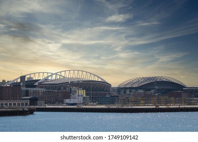 THE SODO AND STADIUM DISTRICT OF SEATTLE WASHINGTON FROM THE PUGET SOUND - Powered by Shutterstock