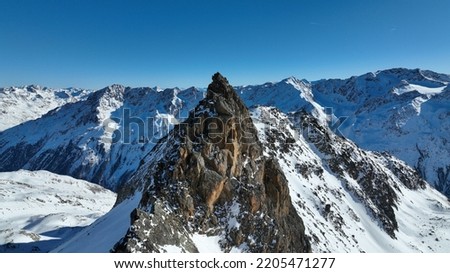 Soelden Tirole Alp Mountains winter blue sky