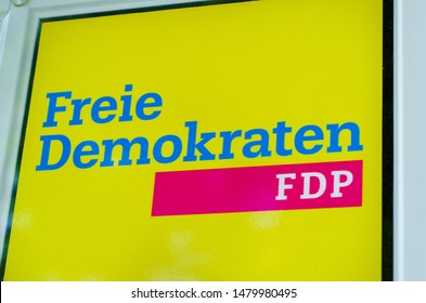 Soest, Germany - August 3, 2019: Free Democratic Party (German: Freie Demokratische Partei, FDP) Logo.