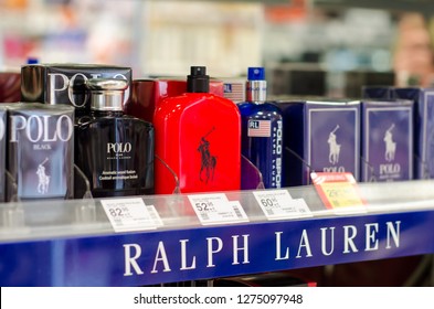 Soest, Germany - January 3, 2019: Polo Ralph Lauren Perfume for sale in the shop.