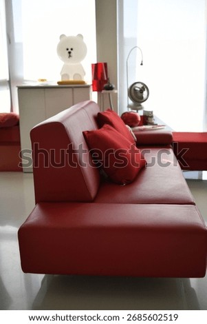 Sofa installation in the interior space of a building