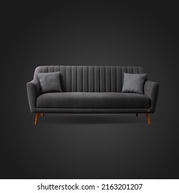 Sofa Isolated -  Stylish Upholstered Sofa And Tabels