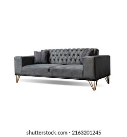 Sofa Isolated -  Stylish Upholstered Sofa And Tabels