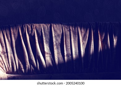 Sofa In The Low Light . Bedroom With Shadow And Sunshine