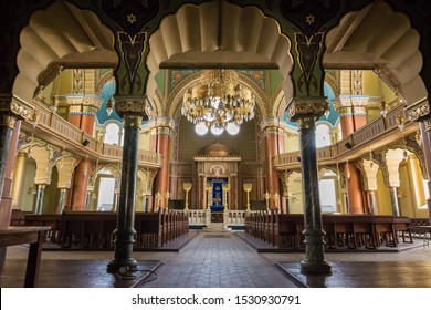 Sofia, Bulgaria - June 25, 2019: Interior of the Jewish synagogue in Sofia (Bulgaria) in a day with nobody