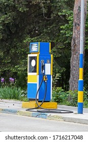 Sofia, Bulgaria - May 6, 2017: Old Gas Station. Gas Pump Screen, Showing Liters And Price.